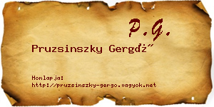 Pruzsinszky Gergő névjegykártya